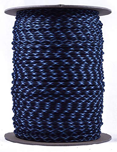 Bored Paracord - 1', 10', 25', 50', 100' Hanks & 250', 1000' Spools of Parachute 550 Cord Type III 7 Strand Paracord Well Over 300 Colors - Lightning - 1 Foot