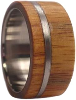 Men's Lignum Vitae Wood 11mm Comfort-Fit Titanium Wedding Ring
