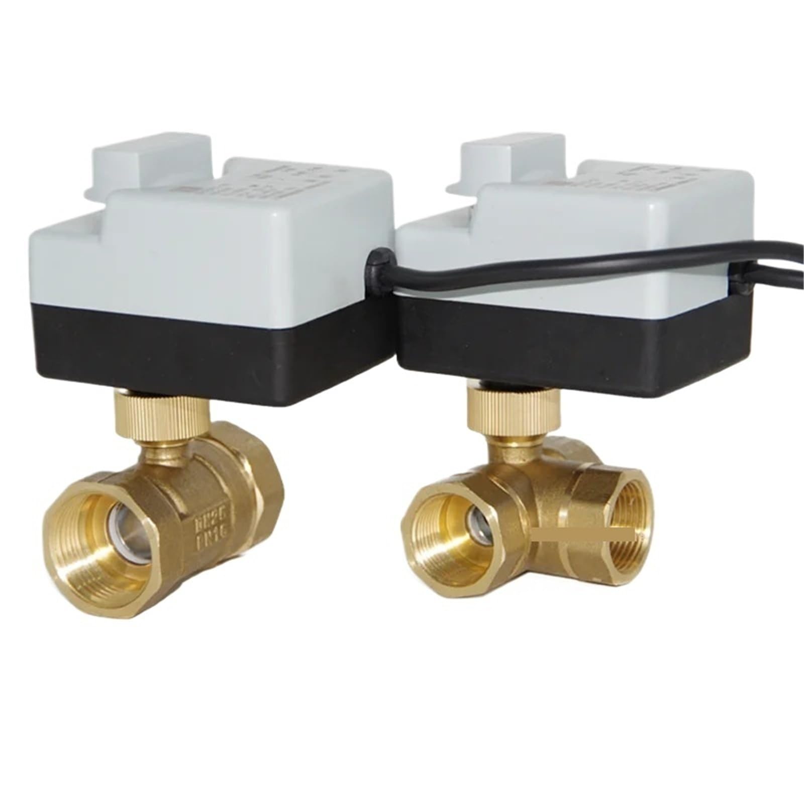 Con actuador de válvula de bola eléctrica manual CA 220 V, tres cables, dos controles, dos vías, tres vías, rosca hembra, 3 vías(DN20,220V_3 WAY)