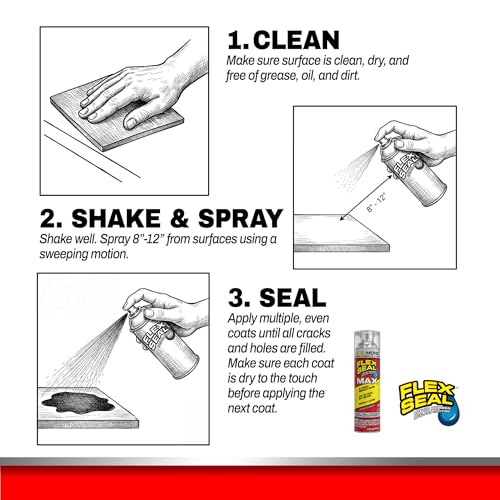 Image of Flex Seal MAX, 17 oz, 1-Pack, Clear, Stop Leaks Instantly, Waterproof Rubber Spray On Sealant Coating, Perfect for Gutters, Wood, RV, Campers, Roof Repair, Skylights, Windows, and More