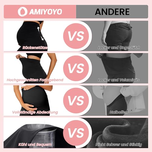 AMIYOYO Umstandsleggings Kurz Umstandsmode Umstandshose Sommer für Schwangere High Waist Blickdicht Elastische Damen Schwangerschaftsleggings
