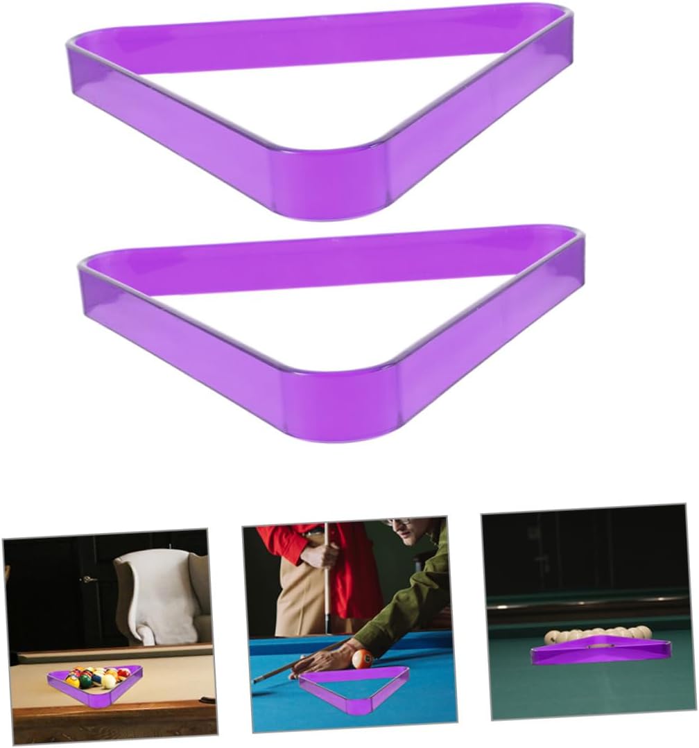 2Pcs Billiard Ball Rack Durable Triangle Holder for Pool Table Stable Billiards Organizer Fits Standard Balls Essential Pool Table Accessory