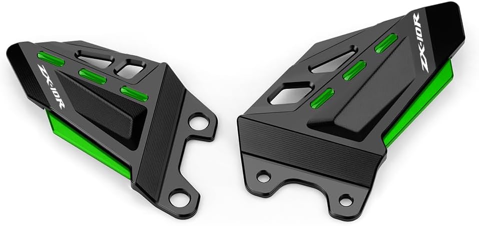 Motorcycle Foot Peg Footrest Protector Compatible With K.awasaki ZX10R 2011-2017 2018 2019 2020 2021 2022 2023 2024 2025 | Rear Heel Plates Guard ZX-10R ZX 10R Accessories (green)