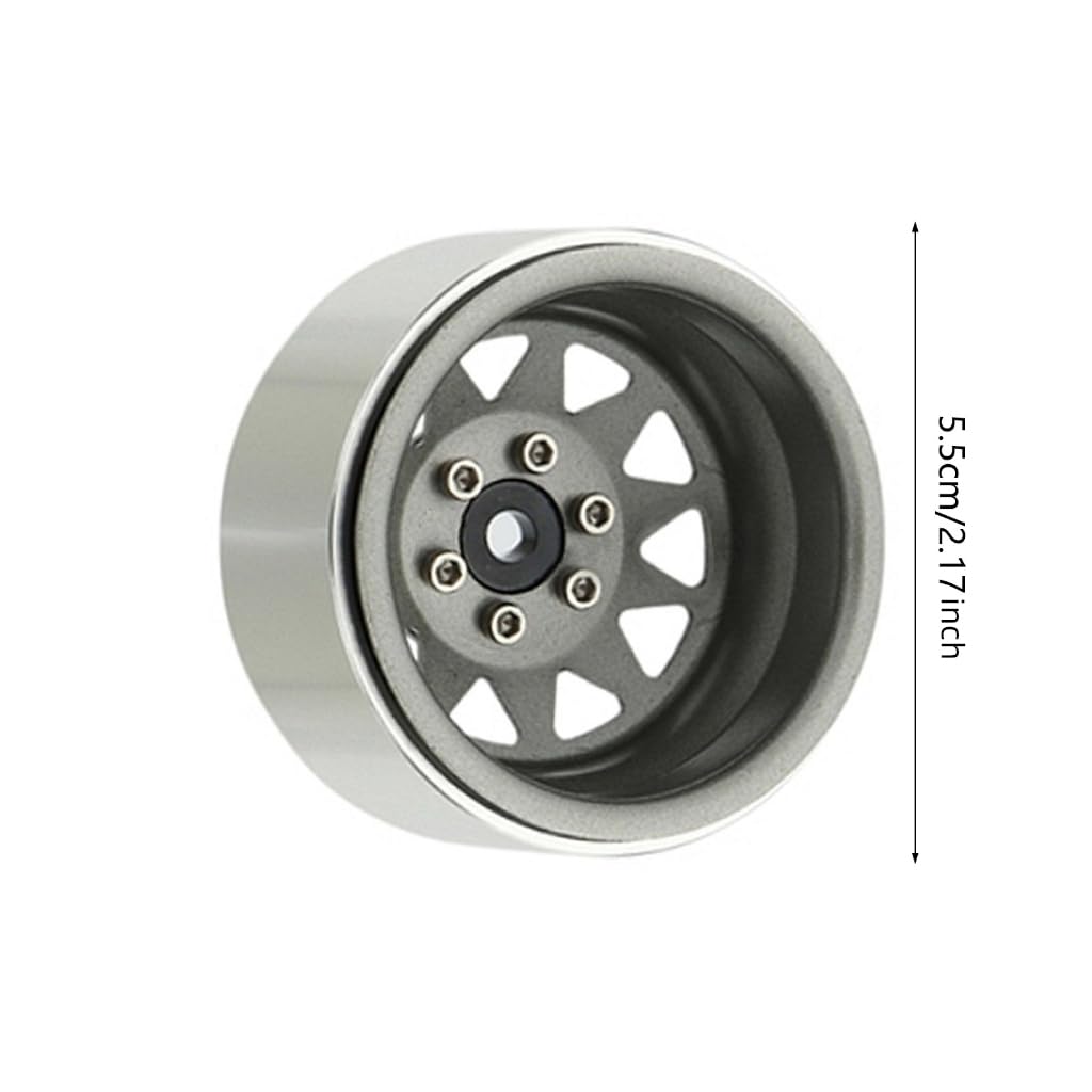 Cerchioni per Auto telecomandati da 1, 9 Pollici, 4, 5 Slot, Parte modificata in Metallo per Camion da Arrampicata per Auto a, Forniture Decorative, Controllo cingolato, Ruota in Metallo