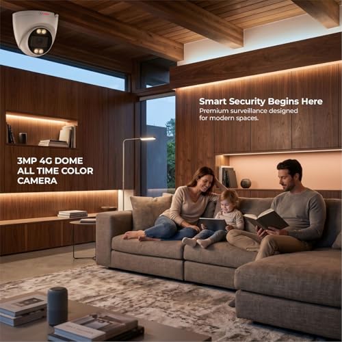 Image of Trueview 3MP 4G Dome CCTV Camera | STQC Approved | SIM Based Security Camera | All Time Colour Night Vision | Human Detection | Two-Way Audio | Supports 256GB Memory Card | Smart Home Surveillance