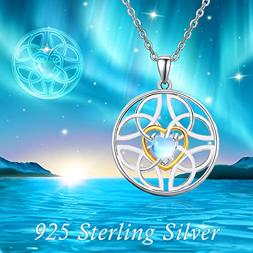 Dreamboat Celtic Knot Heart Necklace 925 Sterling Silver Good Luck Celtic Knot Love Necklace for Girls Irish Triangle Heart Knot Pendant for Women, 18"+2" Extension Chain - Image 5