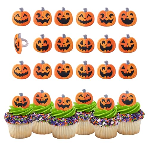 DecoPac Jack O' Lantern Cupcake Rings, 24 Spooky Pumpkin Cupcake ...