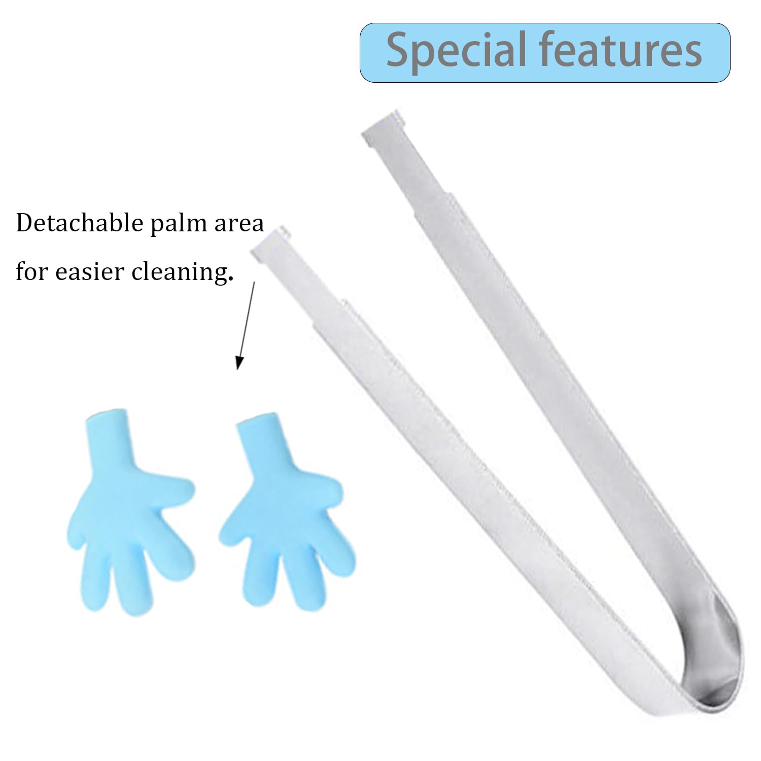 4 Pezzi mini pinza silicone ghiaccio,silicone antiscivolo pinze forma mano, per dolci barbecue buffet insalata ghiaccio