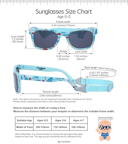 Image of COCOSAND Flexible Polarized Baby Sunglasses with Strap