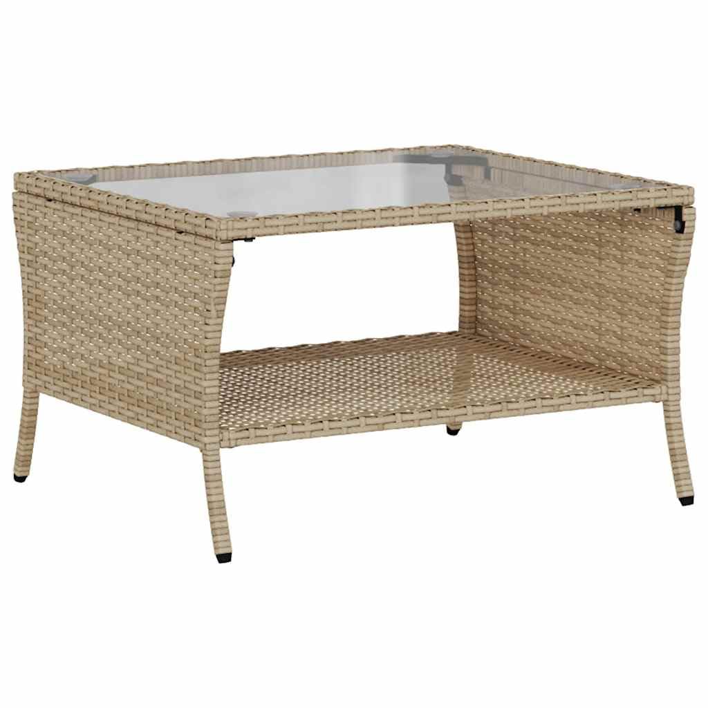 vidaXL Divano Giardino 2 Posti con Cuscini e Tavolo Beige Polyrattan, Divano da Esterno, divanetto da Giardino, Divano da Giardino a Due posti