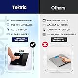 Digital Bathroom Scales for Body Weight, Rechargeable Weighing Scales in KG/LB, Weight Scales for People with LED Display, High Accuracy, Step-On Technology - Image 2