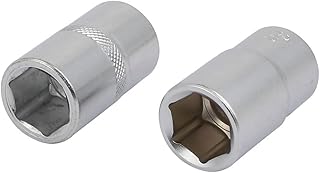 Aexit 1/2-inch Square Hand Operated Tools Drive 15mm 6 Point Socket Impact Adapter Silver Tone 2pcs Model:86as290qo426