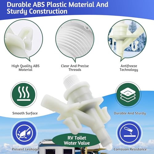 Image of 3 Pack Upgraded Leak Proof 385311641 RV Water Valve Replacement Kit with 385311658 Flush Ball Seal Compatible with Sealand Dometic 300,301,310,311,320,321 RV Toilets,Camper Pedal Flush Marine Toilet