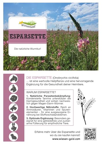 Esparsette Cobs Bio (20kg), WiesenGold® Bio-Esparsette Pellets/Cobs – Premium Pferdefutter, naturnaher Anbau, Heimtierfutter, natürliche Wurmkur