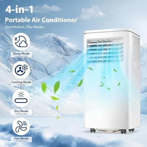 Image of Antarctic Star 10000 BTU Portable Air Conditioner, Portable AC Unit with 4-in-1 Cooling, Dehumidifier & Fan, 24H Timer, Remote Control, Quiet Air Conditioner for Room up to 450 Sq.Ft, Easy Install