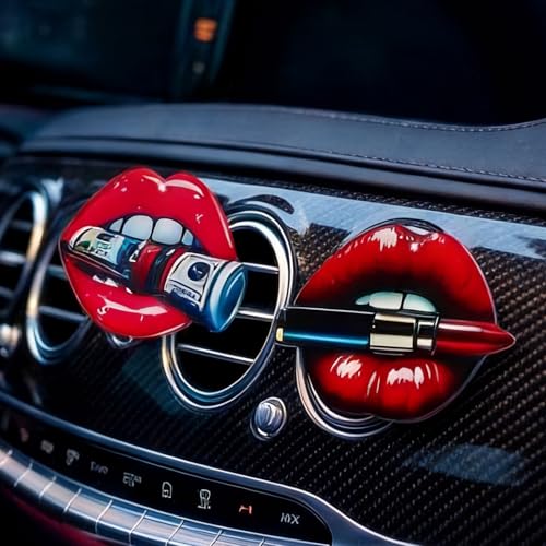 Image of Car Air Vent Clips,Car Air Fresheners Vent Clips Car Diffuser Vent Clip,Car Decoration Cute Car Interior Decor,Car Accessories for Women (2 Pcs lips)