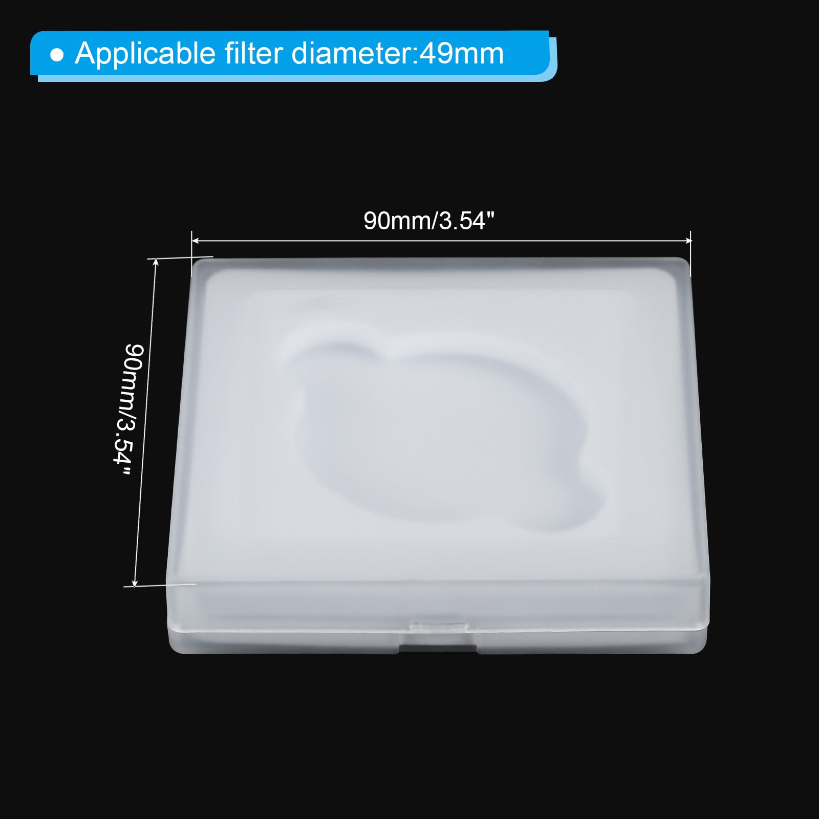 PATIKIL 49mm Lens Filter Case, 3pcs Camera Filter Case Portable Lens Filter Box Water Resistant Dustproof Plastic for Photography Filter Storage