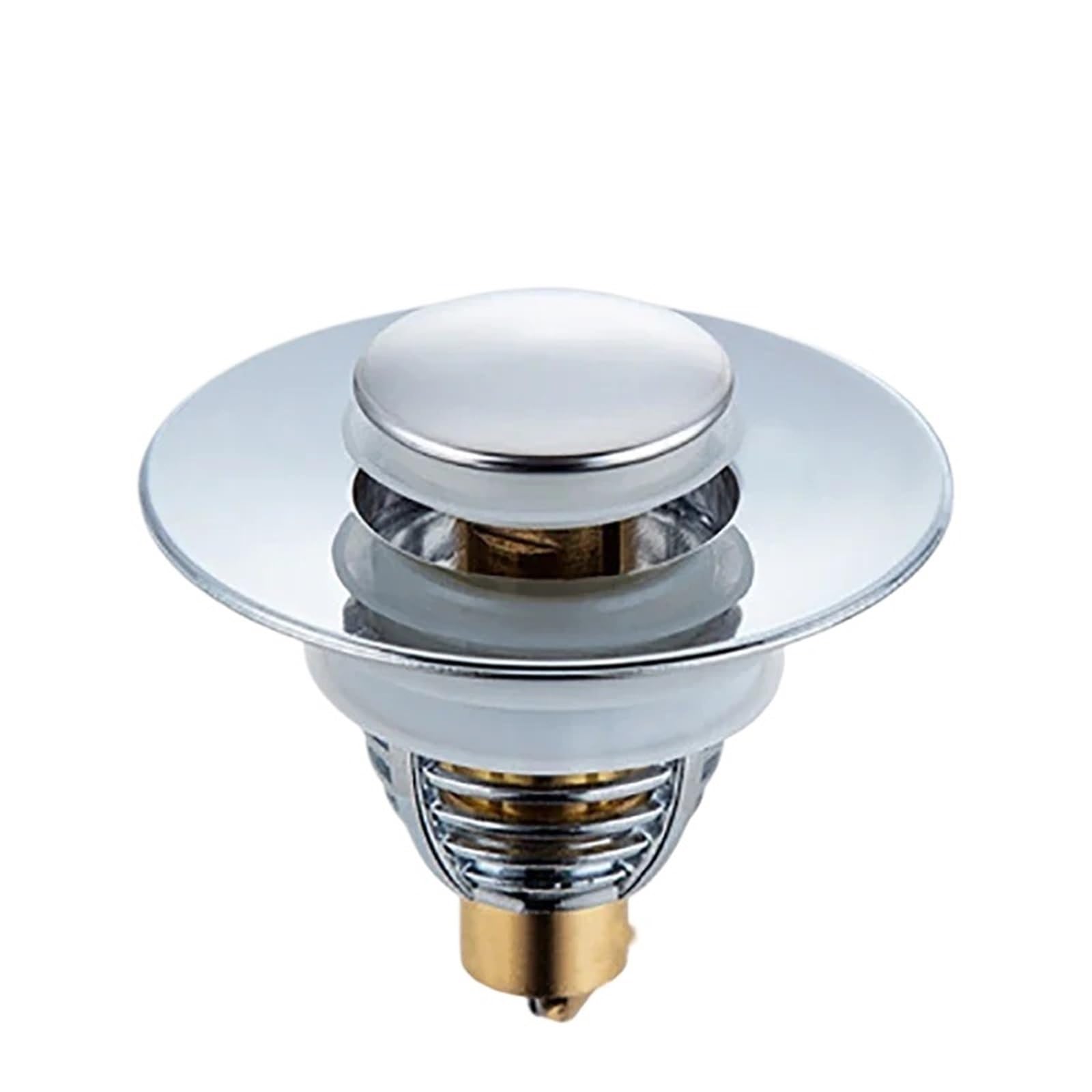 Rtbvghjik Style C-Silver Bathroom Drain Cover Stopper Pop-Up Bounce Core Basin Filter Valve Hair Catcher Shower Sink Strainer Bath For Bathroom Sinks(Style C-Silver)