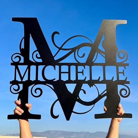 DecoSoul Personalized Metal Name Signs, Split Letter Monogram Wall Art Decor, Durable Steel Family Last Name Decor, Custom Signs Indoor or Outdoor, Personalized Wedding Gifts, Housewarming Gift Cover