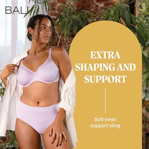 Image of Bali Women's Seamless Underwire Bra, One Smooth U Smoothing Underwire Bras for Women, Convertible Straps, Ultra Light