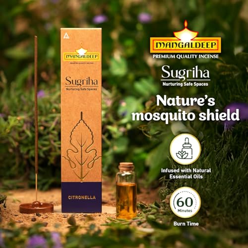 Image of Mangaldeep Sugriha Mosquito Repellant Incense - Citronella (40 Sticks)