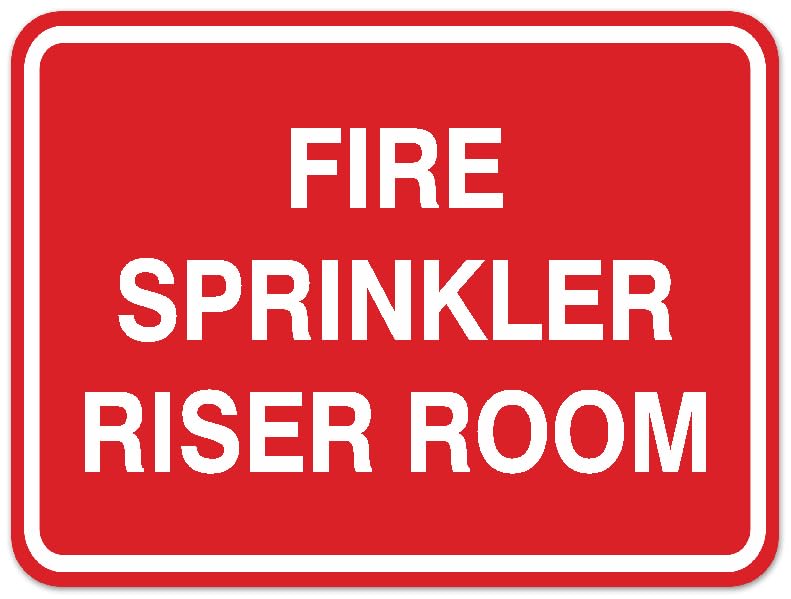 Signs ByLITA Classic Framed FIRE SPRINKLER RISER ROOM Door or Wall Sign Durable Plastic | Easy Installation | Elegant Design (Red) - Large