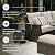 Signature Design by Ashley Brook Ranch Outdoor Sectional, 3-Piece Patio Furniture Set with Rust-Free Aluminum Frame, L Shaped Resin Wicker Couch and Bench for Backyard Entertaining, Beige & Brown