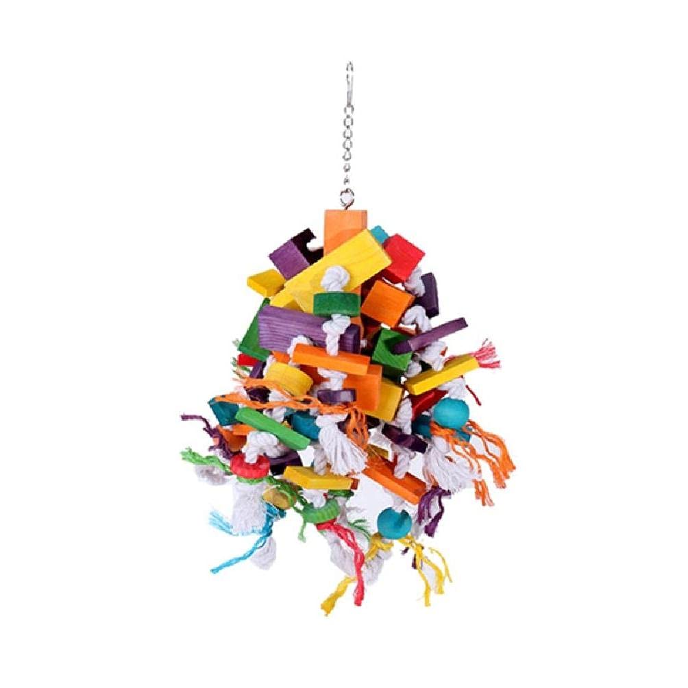 Jouet pour cage à perroquet multicolore et balançoire en bois pour perruche et oiseau
