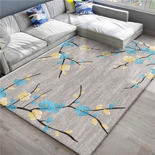 Tapis de canapé rectangulaire floral bleu pour créer un coin bureau c - 2