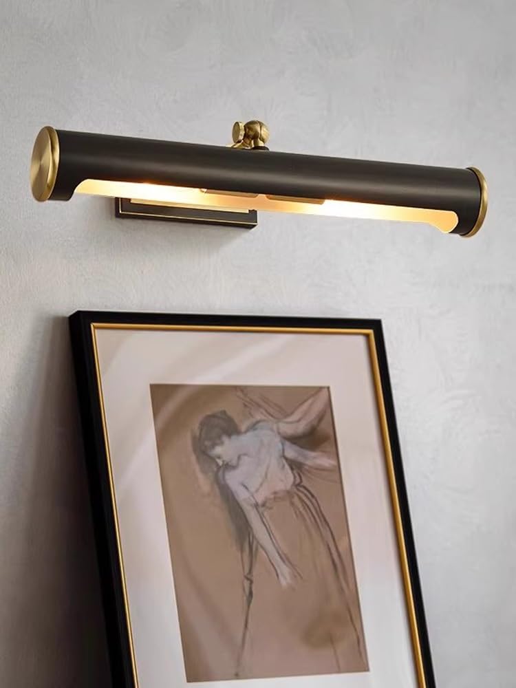 Oświetlenie łazienkowe, nowoczesne miedziane oświetlenie ścienne do łazienki nad lustrem(Black,62cm)