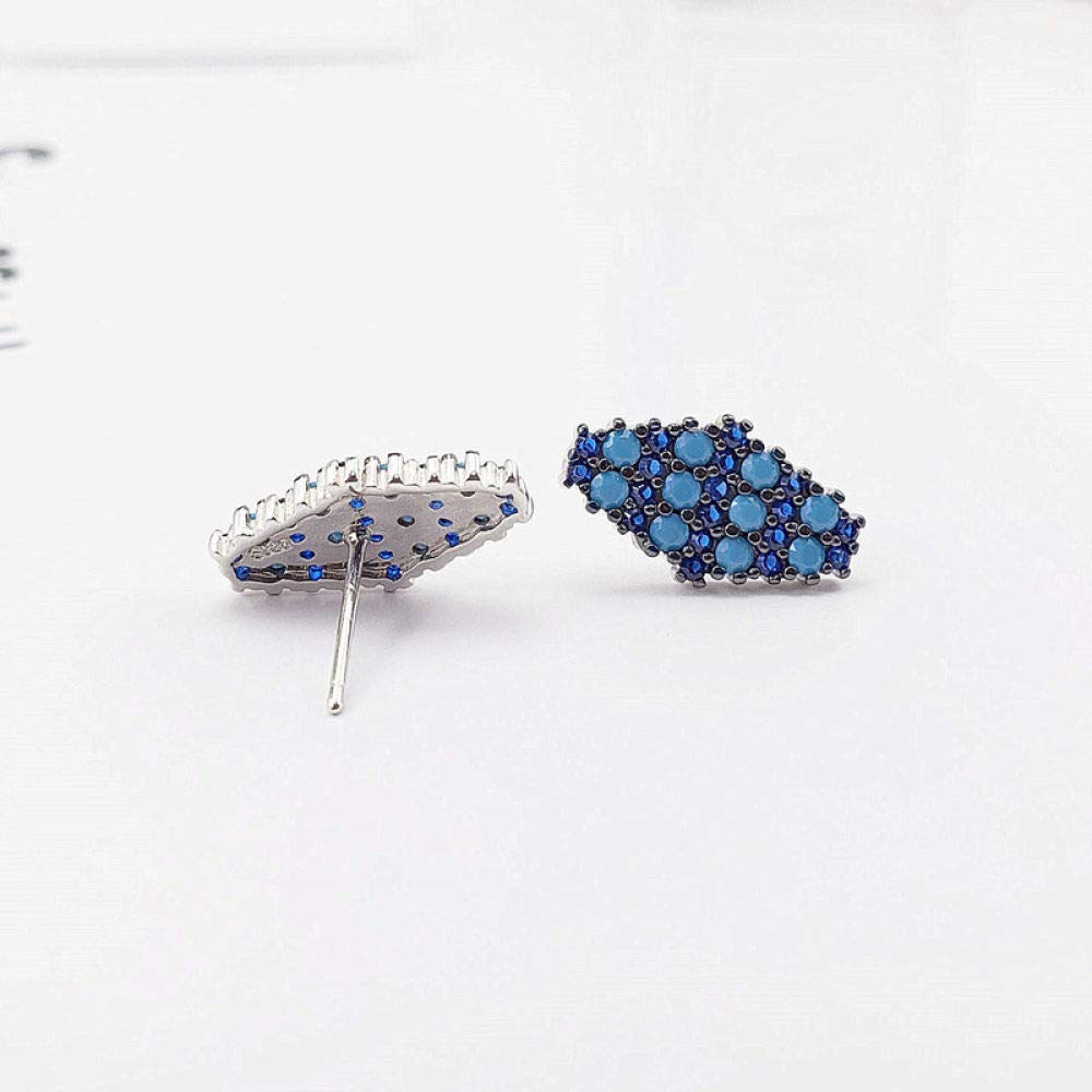 Moda S925 Sterling Silver Necklace Abertura Anillo Pendientes Mujer Joyería Set Geométrico Turquesa Azul Retro Clásico Encanto Creativo Regalo De Alta Gama