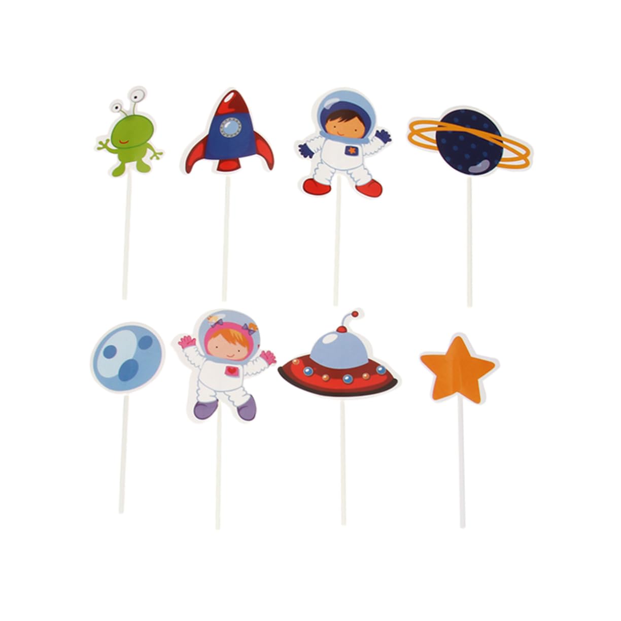 TOPBATHY 144stücke Astronauten Kuchendeko Set Teilig Kleine Weltraum-thema Cupcake Topper Für Kindergeburtstag Und Partys Sichere Und Bedruckte Dekorationen Für Kuchen Und Muffins