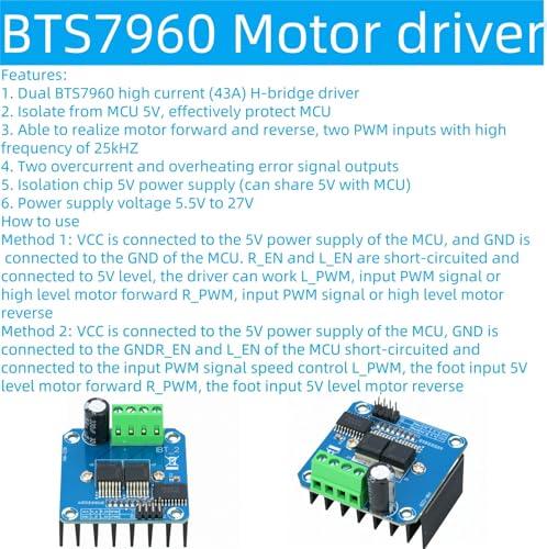 2Pcs BTS7960 43A High Power H-Bridge Motor Driver Module - Image 5