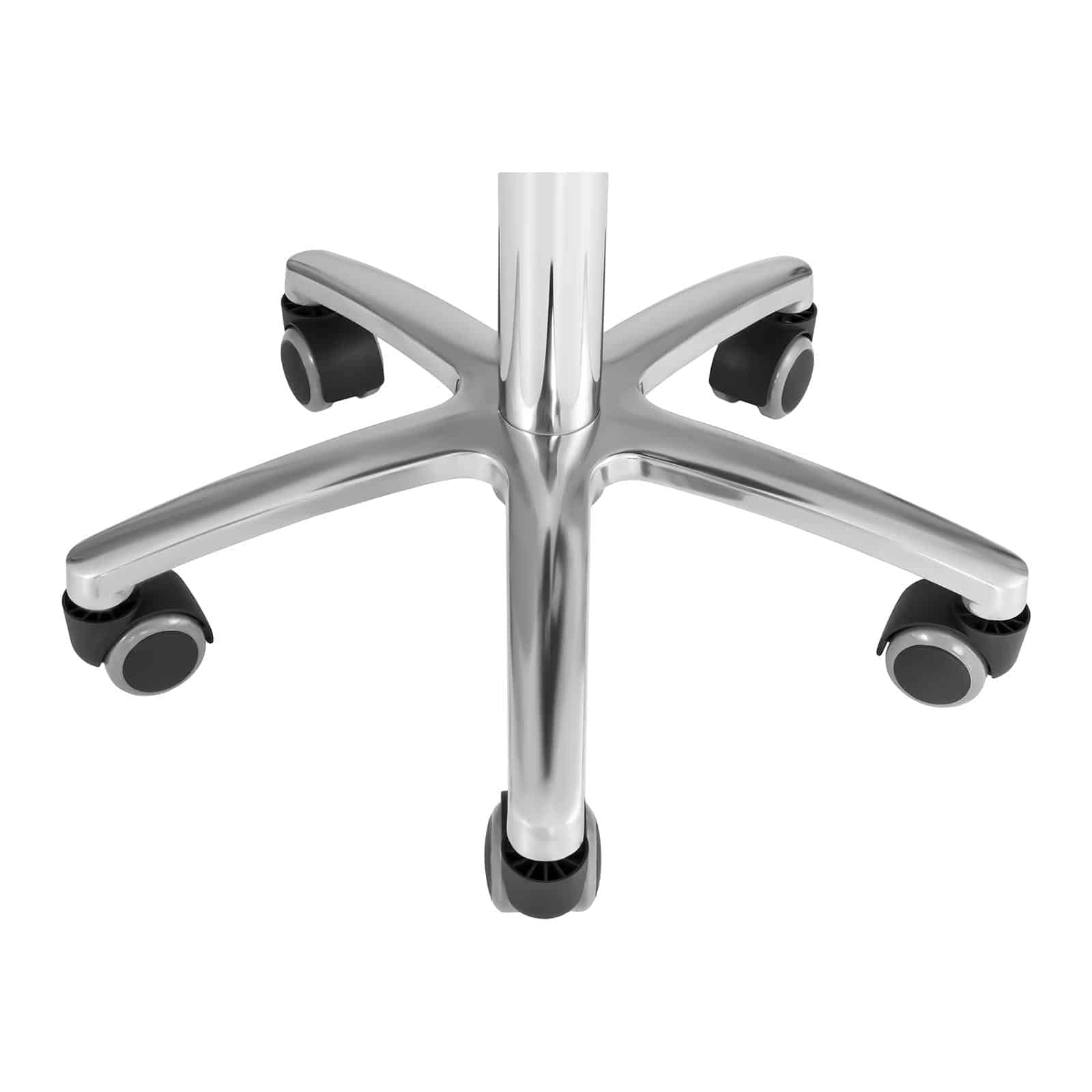 Physa Kruk met rugleuning 360 ° Swivel Rolling Chair 5 Castors Salon Office Doctor's Office Padded hoogte verstelbaar Witte TERNI WIT (Max. Load 150kg, de Dekking van pvc, stalen frame, Benzinepomp