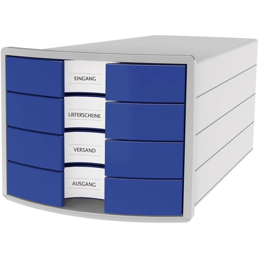 HAN 1012-14 Impuls Drawer Box DIN A4/C4 4 Closed Drawers Blue