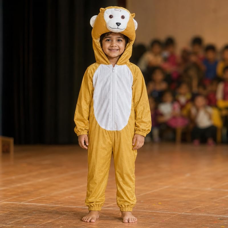 Image of Animal Costume for Kids | Plush Fancy Dress Costume for Boys & Girls |School Fancy Dress, Annual Day, Jungle Theme, Role Play, Halloween & Birthday Party