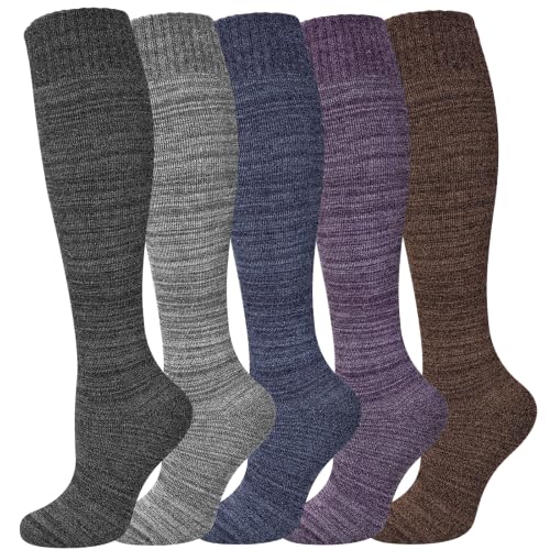 Image of Warm Knee High Socks for Women-Thermal Cotton Socks for Hiking,Work,Winter,Gifts