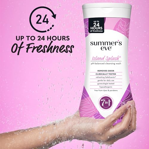 Image of Summer's Eve Island Splash Refreshing Daily All Over Feminine Body Wash, Removes Odor, Feminine Wash pH Balanced, 15 fl oz, 12 Pack | Summers Eve Feminine Wash, Gentle pH-Balanced Body Wash for Women, Feminine Care to Remove Vaginal Odor, Gynecologist Tested