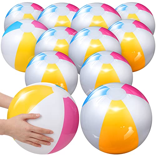 12 Pack 12" Summer Inflatable Beach Ball Pastel Beach Balls Bulk for Kids - image 1