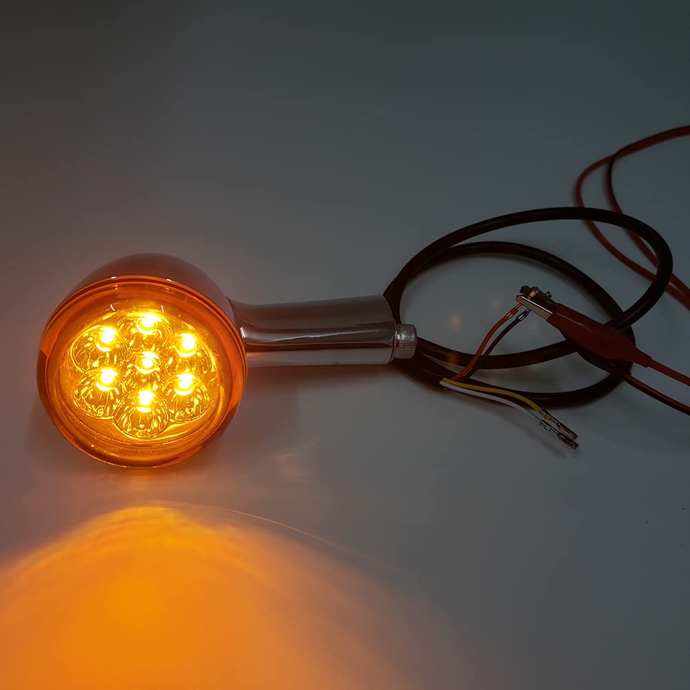 Liru Motorcycle LED Rear Turn Signals, Chrome Shell With Dark Amber Lens LED Indicator, Light Integrated Running Light for Harley for Sportster XL 883 1200 1992-2022