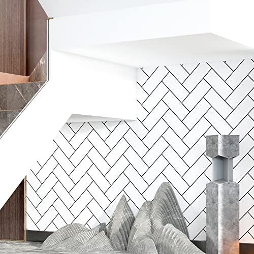 Peel And Stick Wallpaper Black/White Geometric Contact Paper Stripe Wallpaper Self Adhesive Wallpaper Removable Wallpaper 17.5"×118" Modern Vinyl Film Decorative Shelf Drawer Liner Bathroom Kitchen #TOP4