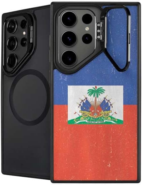 Skinit Kickstand Phone Case Compatible with Galaxy S25 Ultra - Haitian Flag Distressed Design
