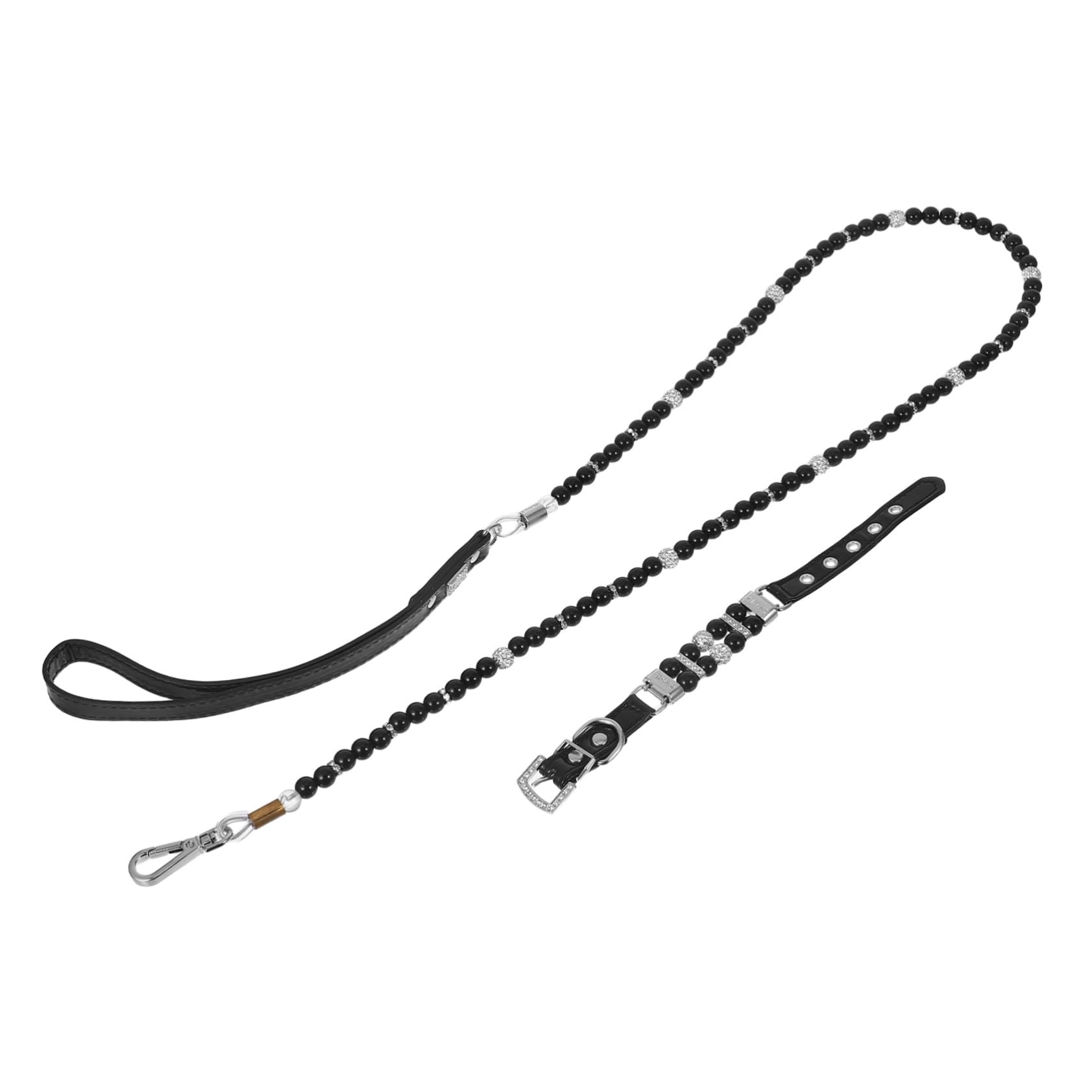 Collier pour chien avec boucle et laisse en corde de traction rose