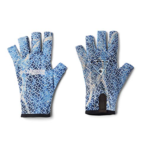Columbia Unisex Terminal Tackle Fishing Glove, Vivid Blue Real Tree Mako Camo, Large/X-Large