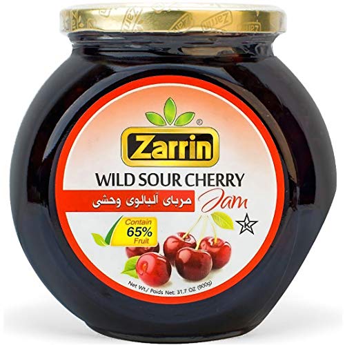 Zarrin - Wild Sour Cherry Preserve, 31.7 Oz (900G), Contains 65% Of Pitted Cherries #TOP28