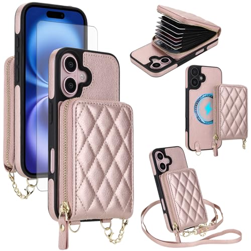 Coque iPhone 16 Plus blocage RFID contre le piratage avec étui portefeuille magnétique