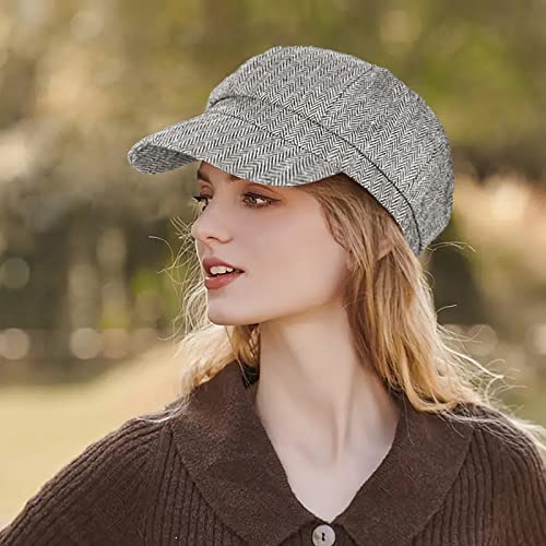 Women's Newsboy Cap Retro Octagonal Hat Outdoor Sun Hats Casual Cap Painter Hat For Women Paperboy Beret Caps Coffee #TOP4