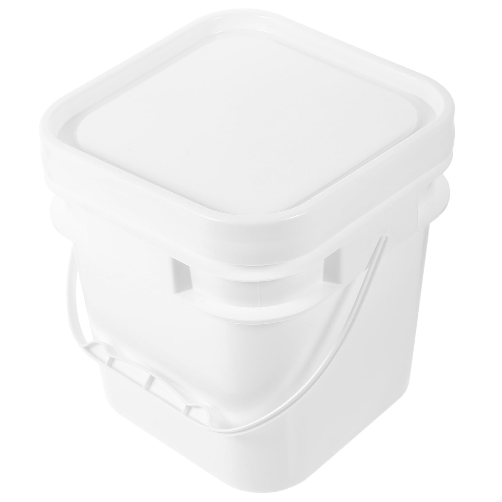 Cubo de Pintura de Plástico Tapa, 5L, PP Blanco, para Almacenamiento Multifuncional y Fácil de Transportar