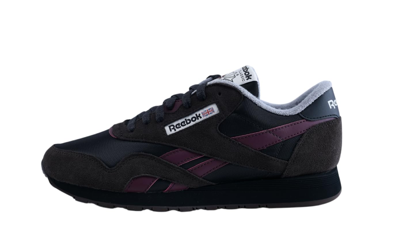 Reebok Tenis clásicos de Nailon para Hombre, Negro Lavado, Negro, Cereza, 45.5 EU