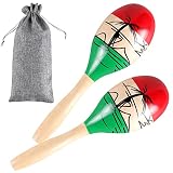 LOOIKOOS Percussion Maracas Pair or shakers rattles,Large Wood Rumba Shakers Rattles Great Musical I